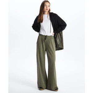 Washington - Palazzo Bol Kalıp Rahat ve Yumuşak Dokulu Modal Pantolon - Haki Renk