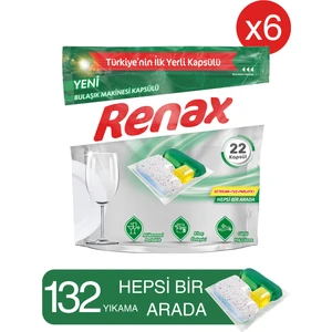 Renax Bulaşık Makinesi Kapsülü Hepsi Bir Arada 22 Li - 6 Paket