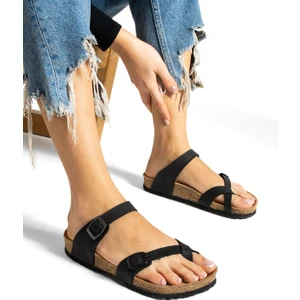 Lisbon Deri Mantar Taban Ortopedik Kadın Terlik