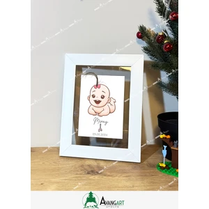 Avangart Atölye Ilk Saçım Anı Çerçevesi -Beyaz-Kalın Profil