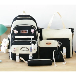 Kız Öğrenci Beş Parçalı Okul Çantası Büyük Kapasiteli Sırt Çantası (Yurt Dışından)