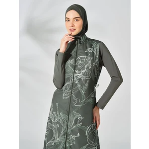 Desenli Uzun Tesettür Mayo