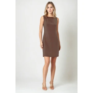 Sıfır Kol Viskon Keten Elbise