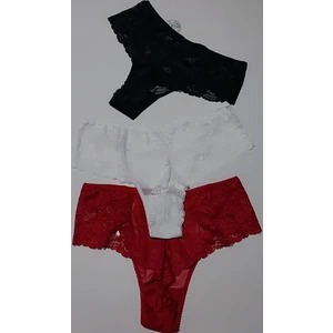 Tüllü ve Dantelli Büyük Beden Bikini Model Külot 5'li
