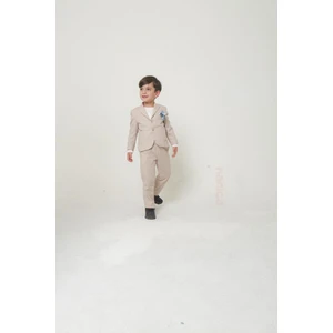 Ugly Duck 03-08 Yaş Erkek Çocuk Bej Renk Keten Ceket Pantolon Takım
