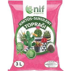 Nif Organik Kaktüs Sukulent Toprağı Özel Karışımlı Organik Toprak 3 L