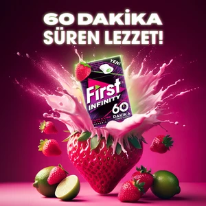 Infinity 60 Dakika Çilek & Lime Aromalı Şekersiz Draje Sakız - 12 Adet
