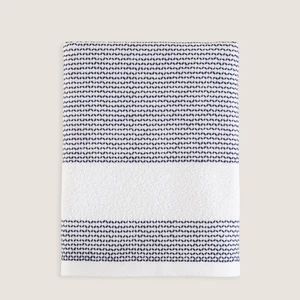 Albera Banyo Havlusu 85X150 cm Beyaz/marin Mavi