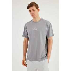 Leo Erkek Oversize Tshirt %100 Pamuk Bisiklet Yaka Baskı Detaylı Basic Tişört CMRE87