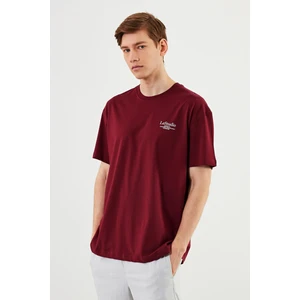 Leo Erkek Oversize Tshirt %100 Pamuk Bisiklet Yaka Baskı Detaylı Basic Tişört CMRE86