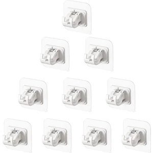 10 Adet Kanca Perde Çubuğu Için Çivi Olmadan Perde Çubuk Braketleri Hiçbir Sondaj Kendinden Yapışkanlı Sabit Klip Perde Braketi (Yurt Dışından)