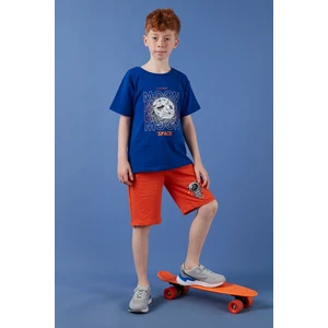 Pamuklu Regular Fit Bisiklet Yaka Şortlu Alt-Üst Takım Erkek Çocuk Takım 6212008