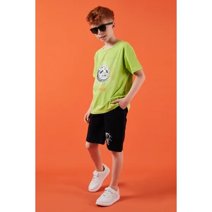 Pamuklu Regular Fit Bisiklet Yaka Şortlu Alt-Üst Takım Erkek Çocuk Takım 6212008