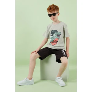 Pamuklu Regular Fit Bisiklet Yaka Şortlu Alt-Üst Takım Erkek Çocuk Takım 6212018