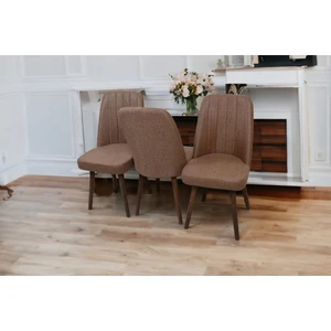 KARBA 3 Adet Açık Kahve Ahşap Pinoteks Ayaklı Sağlam Üst Kalite Mutfak Sandalyesi, Yemek Sandalyesi, Salon Sandalyesi