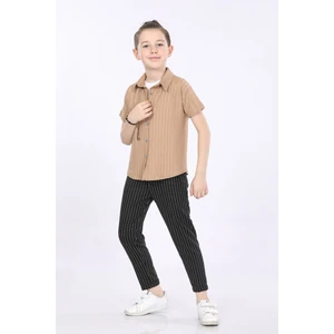 Erkek Çocuk Gömlek-T-Shirt ve Pantolon 3 Lü Takım VF24KMR5101314