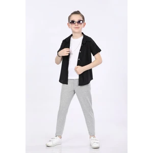 Erkek Çocuk Gömlek-T-Shirt ve Pantolon 3 Lü Takım VF24KMR5101314