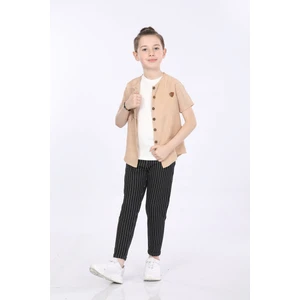 Erkek Çocuk Gömlek-T-Shirt ve Pantolon 3 Lü Takım VF24KMR5102122