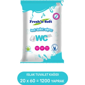 Fresh'n Soft Body Care Islak Tuvalet Kağıdı 20 Paket 1200 Yaprak