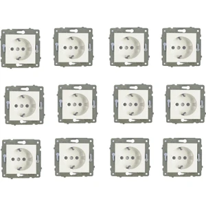 Grano Beyaz Topraklı Priz 12'li Paket Çerçevesiz  (Mekanizma)