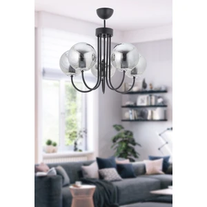 Lüx Aydınlatma LİNA 5'Lİ SİYAH FÜME TOP CAMLI AVİZE