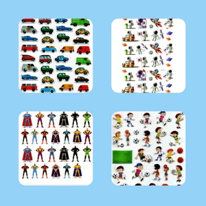 Çilek Home Avm Erkek Modelli Kabartmalı Sticker Okul Etiketi 4 Adet
