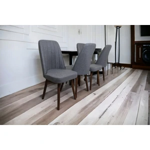 KARBA 4 Adet Gri Ahşap Pinoteks Ayaklı Sağlam Üst Kalite Mutfak Sandalyesi, Yemek Sandalyesi, Salon Sandalyesi