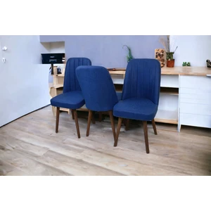 KARBA 3 Adet Mavi Ahşap Pinoteks Ayaklı Sağlam Üst Kalite Mutfak Sandalyesi, Yemek Sandalyesi, Salon Sandalyesi