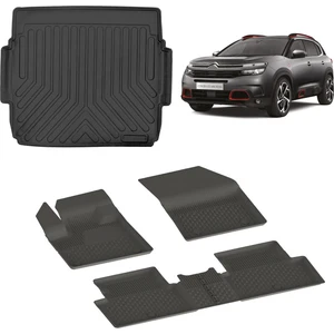 Citroen C5 Aircross 2019+ 4.5D Sahler Paspas ve 3D Rizline Bagaj Havuzu