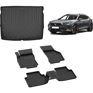 Cupra Formentor 2020+ 4.5D Sahler Paspas ve 3D Rizline Bagaj Havuzu Siyah