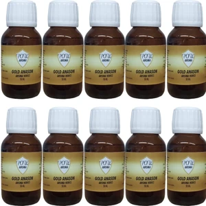 Pote Aroma Altın Seri  Anason Yağı Hazır Karışım 50ml x 10Adet tek kullanımlık 1lt uyumlu