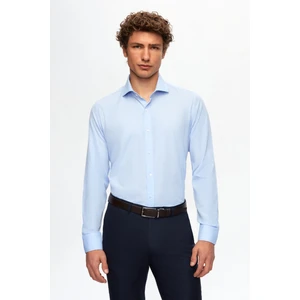 Slim Fit Açık Mavi Italyan Yaka Dar Kesim Klasik Kravatlık Uzun Kollu Kolay Ütülenebilir N 2HF02ORT5185