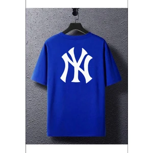 Ny Baskılı Bisiklet Yaka  Tshirt