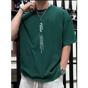 Dikey Baskılı Erkek T-Shirt