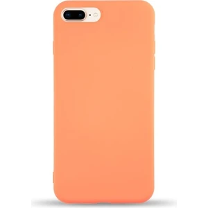 Caseart Apple iPhone 8 Plus Kapak Içi Kadife Lansman Silikon Kılıf - Turuncu