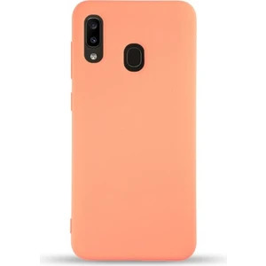 Caseart Samsung Galaxy A20 Kapak Içi Kadife Lansman Silikon Kılıf - Turuncu