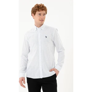 U.S. Polo Assn. Erkek Mavi Gömlek Desenli 50288677-VR036