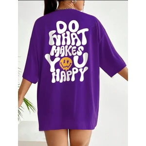 Do What Makes You Happy Baskılı Kadın T-Shirt