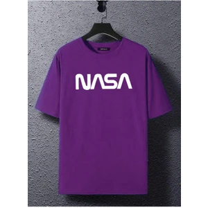 Nasa Baskılı Siyah Tshirt