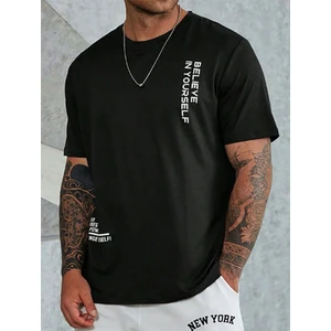 Believe Baskılı Bisiklet Yaka Tshirt