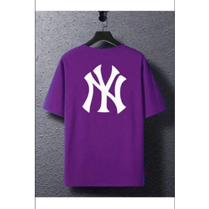 Ny Baskılı Bisiklet Yaka  Tshirt