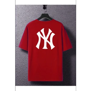Ny Baskılı Bisiklet Yaka  Tshirt