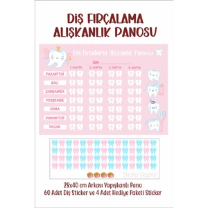 Sticker Ekspres Çocuklar Için Diş Fırçalama Alışkanlık Panosu Sticker - Diş Fırçalama Takip Çizelgesi