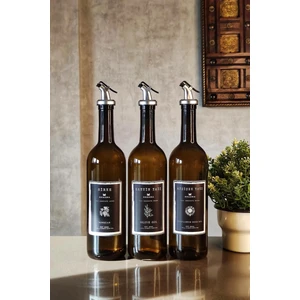 Amber Zeytinyağı Ayçiçek Yağı Sirke Şişesi Yağdanlık 3lü Set 750ML S3750-SZ