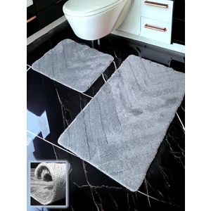 Chandler Home Karnali Koyu Gri 2li Banyo Paspası (60X100 50X60 Cm)