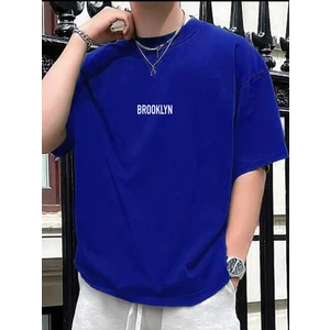 Brooklyn Baskılı  Bisiklet Yaka T-Shirt