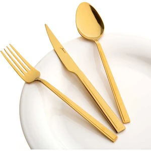 Athena Titanyum Gold 6 Kişilik 18 Parça Çatal Kaşık Bıçak Takımı
