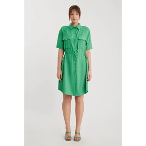 Kapak Cepli Beli Bağlamalı Elbise