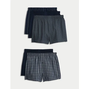 Marks & Spencer Saf Pamuklu 5'li Dokuma Boxer Seti