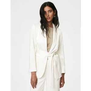 Marks & Spencer Regular Fit Kemerli Saten Blazer Ceket